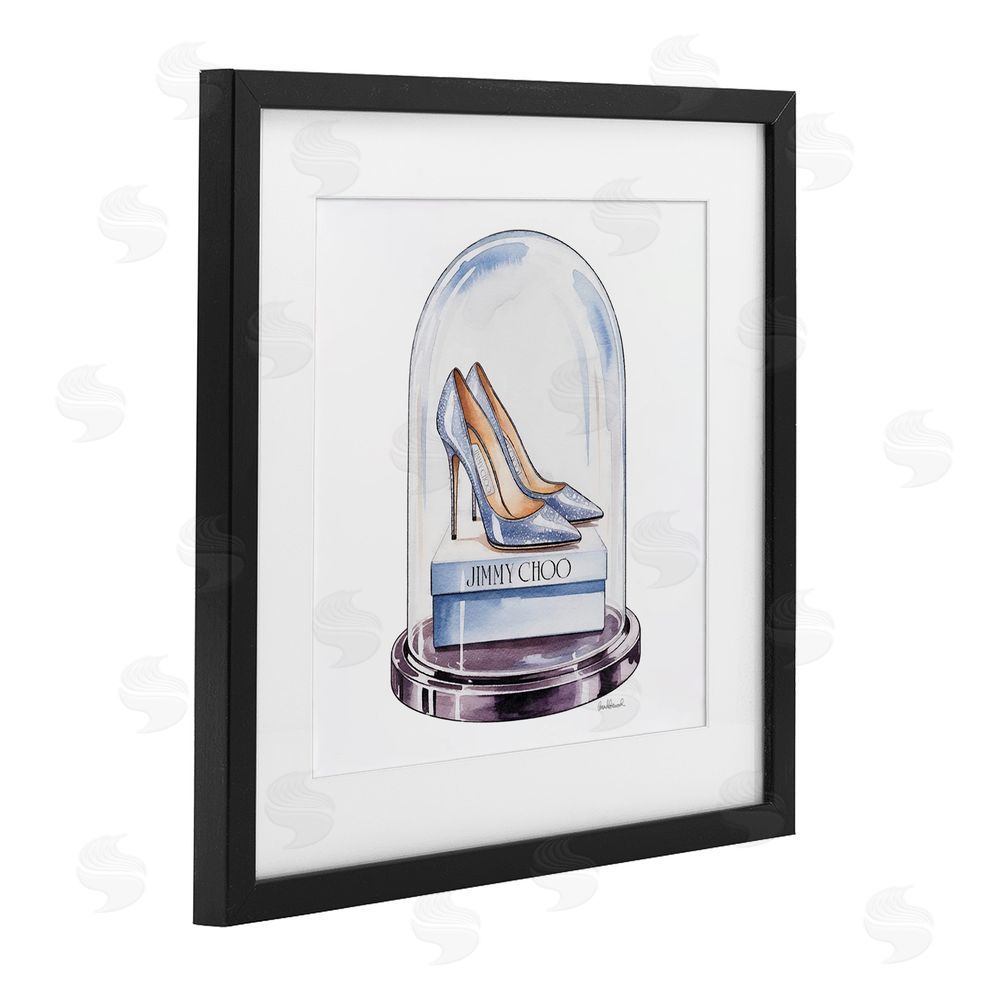 Amanda Greenwood Elegant Shoes in Bell Jar Black Framed Print Under Glass Wall Art