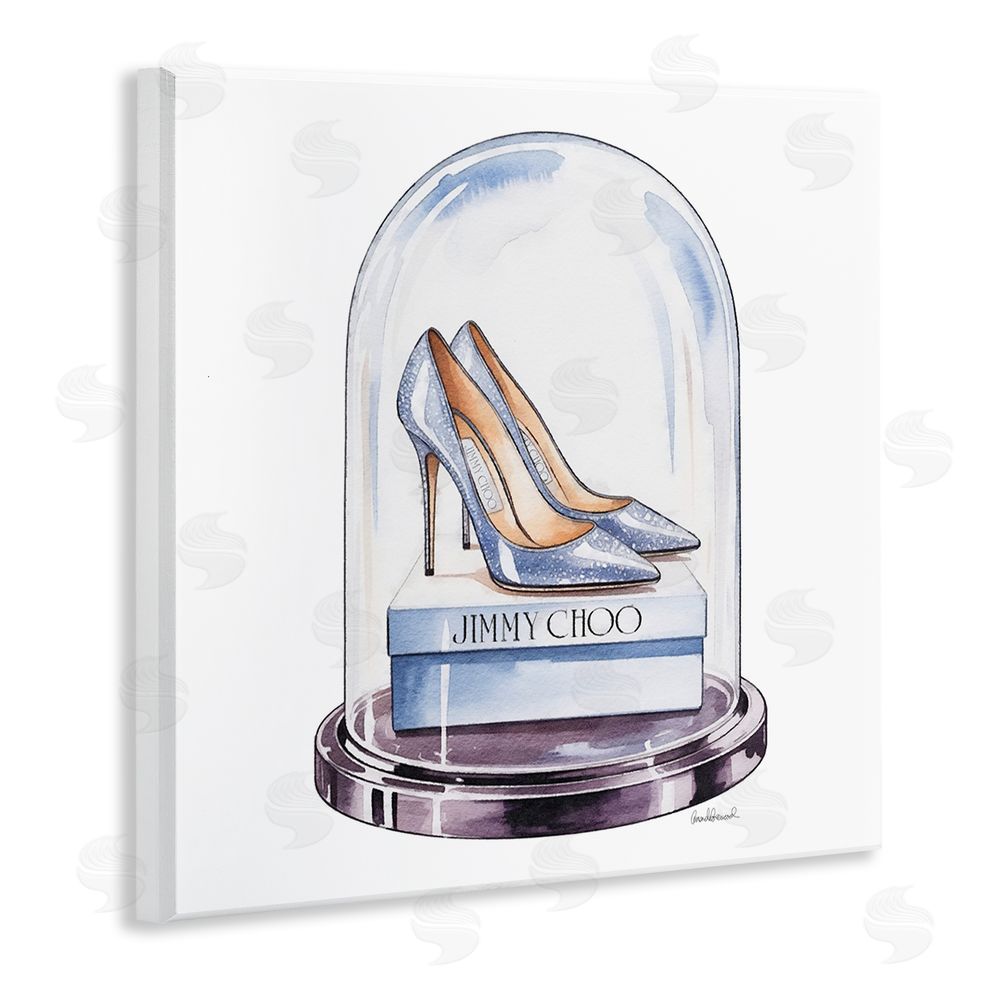 Amanda Greenwood Elegant Shoes in Bell Jar Wooden Wall Plaque Art Print