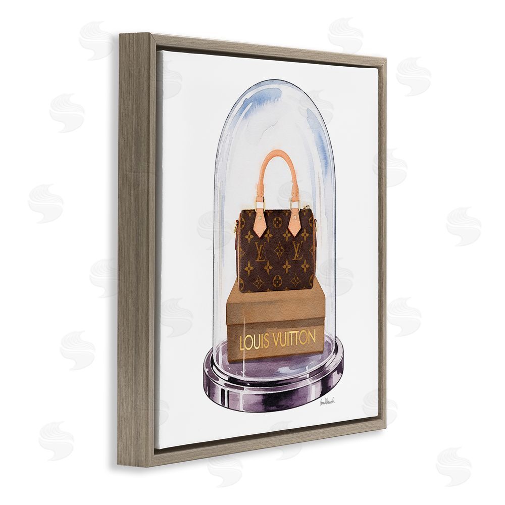Amanda Greenwood Glam Purse Bell Jar Brown Floating Frame Canvas Wall Art Print