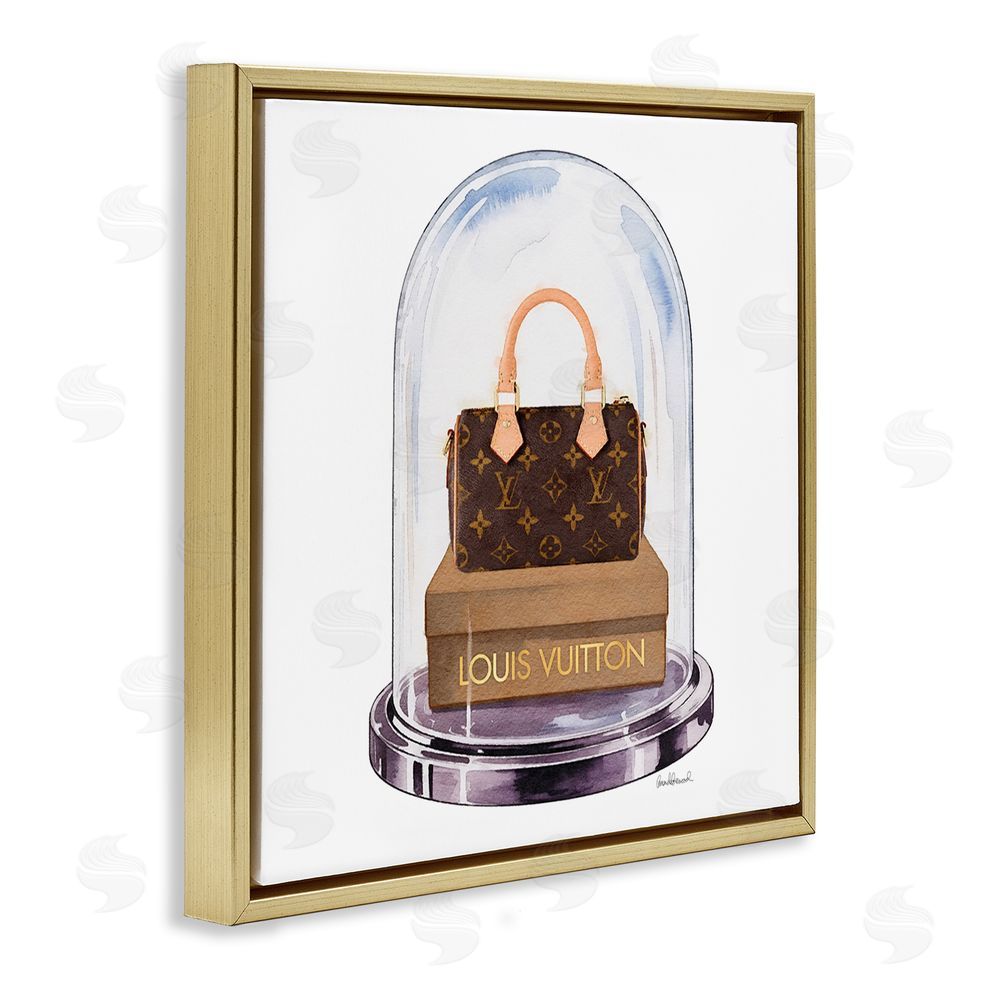 Amanda Greenwood Glam Purse Bell Jar Gold Floating Frame Canvas Wall Art Print