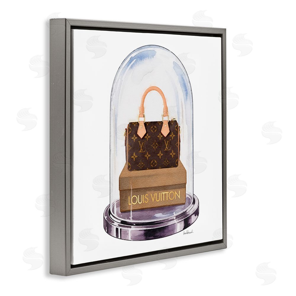 Amanda Greenwood Glam Purse Bell Jar Gray Floating Frame Canvas Wall Art Print