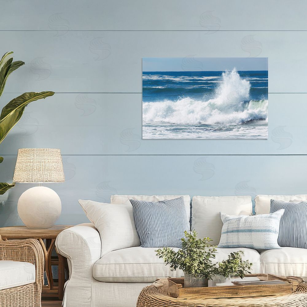 JLM Photographs Crashing Waves Splash Stretched Canvas Wall Art in Room