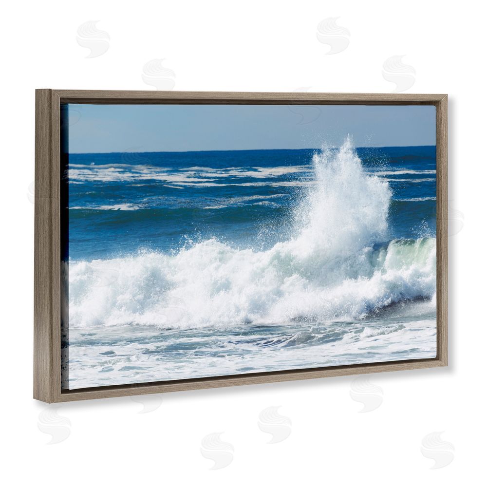JLM Photographs Crashing Waves Splash Brown Floating Frame Canvas Wall Art Print