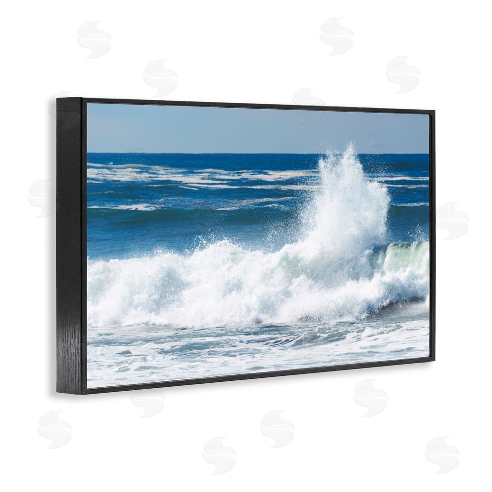 JLM Photographs Crashing Waves Splash Black Framed Giclee Wall Art Print