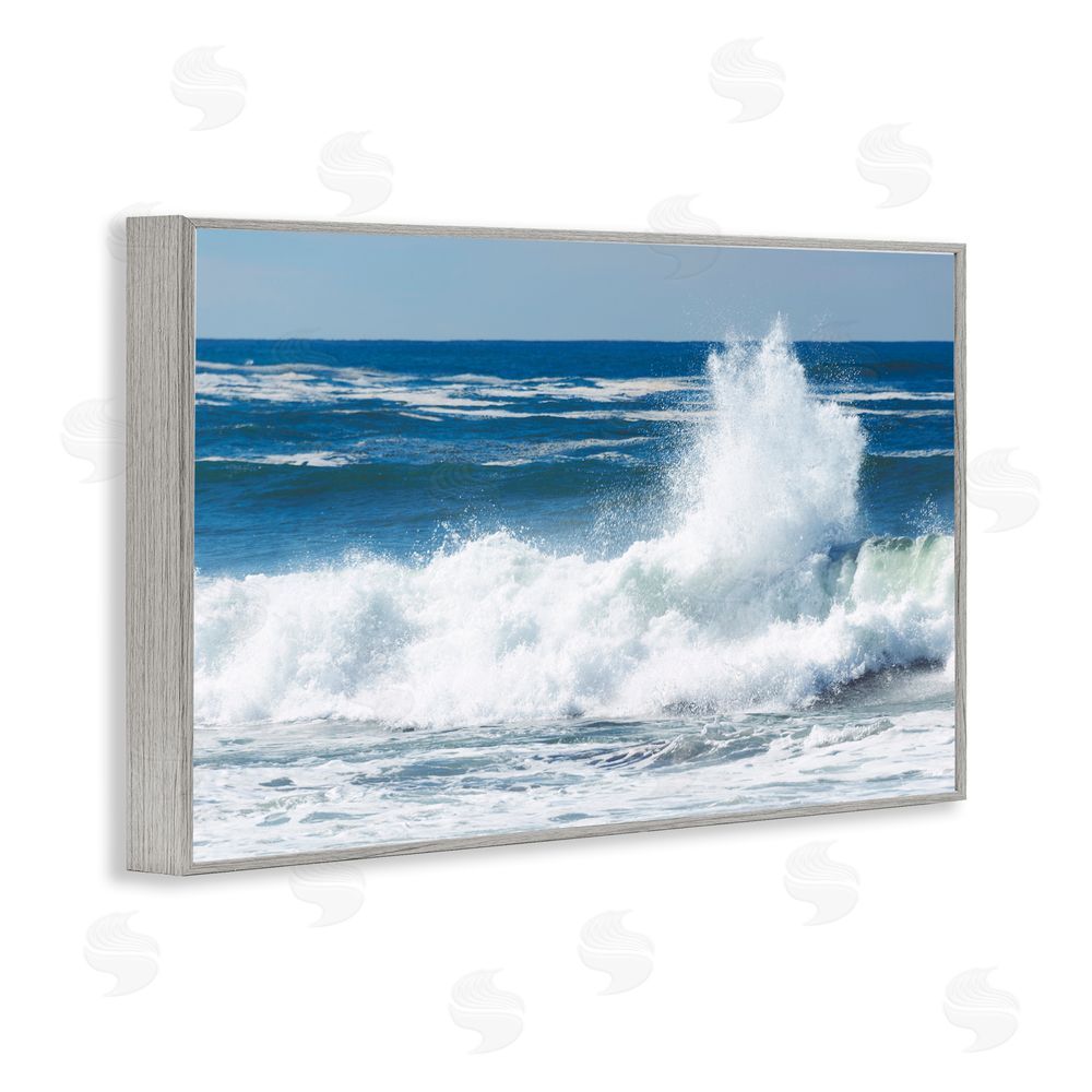 JLM Photographs Crashing Waves Splash Gray Framed Giclee Wall Art Print