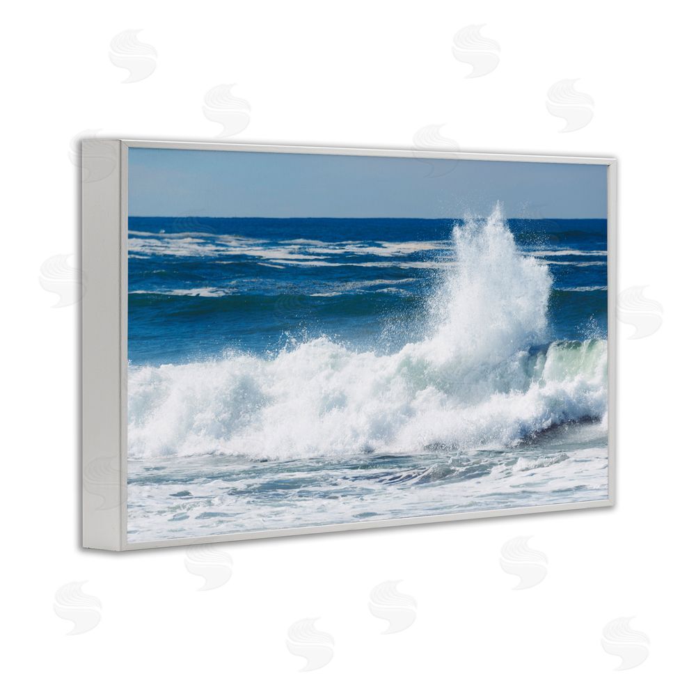 JLM Photographs Crashing Waves Splash White Framed Giclee Wall Art Print