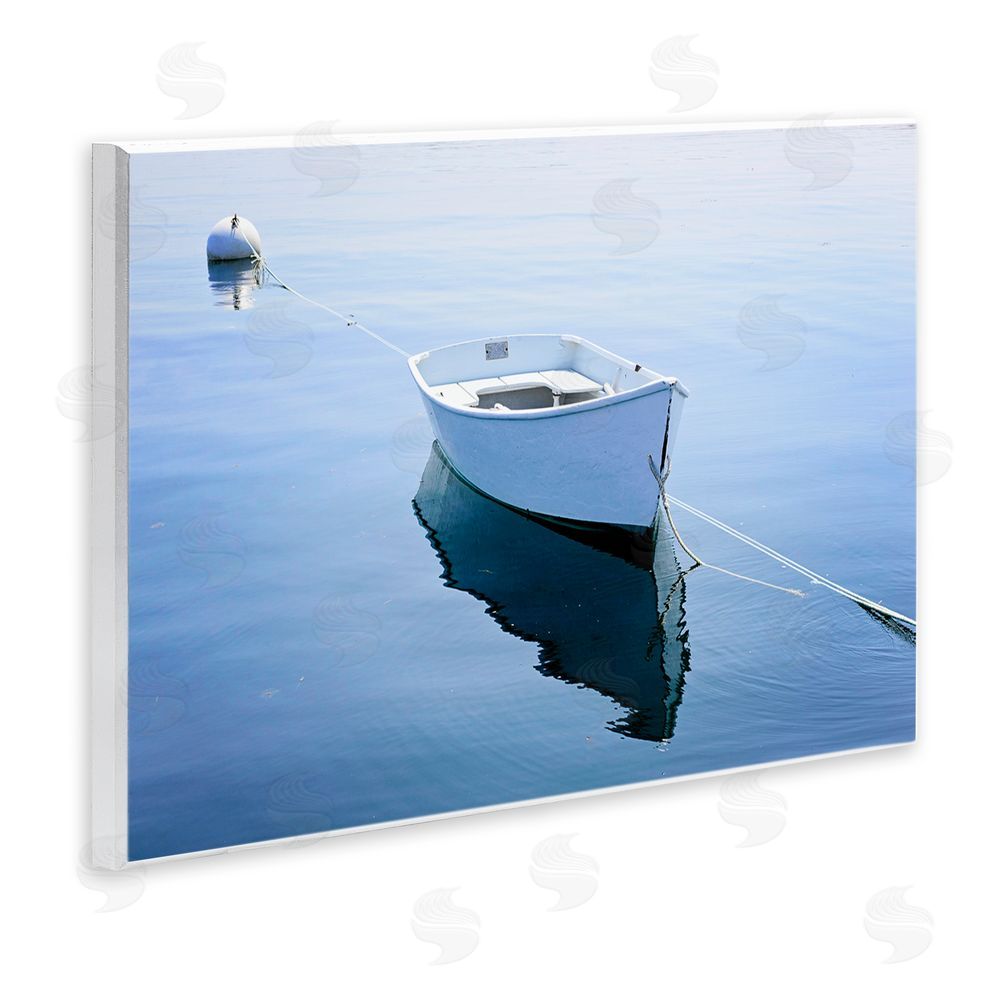JLM Photographs Boat Tied to Dock Wooden Wall Plaque Art Print