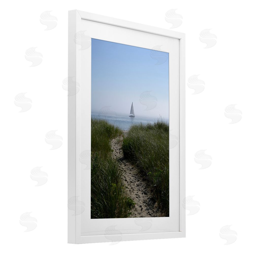 JLM Photographs Path to Morning Sail White Framed Print Under Glass Wall Art