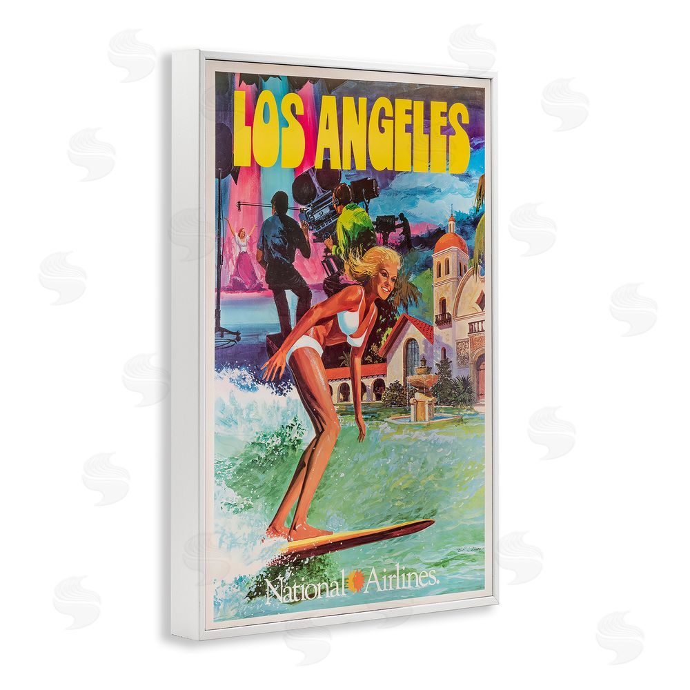 Vintage Posters Vintage Los Angeles Travel White Framed Giclee Wall Art Print