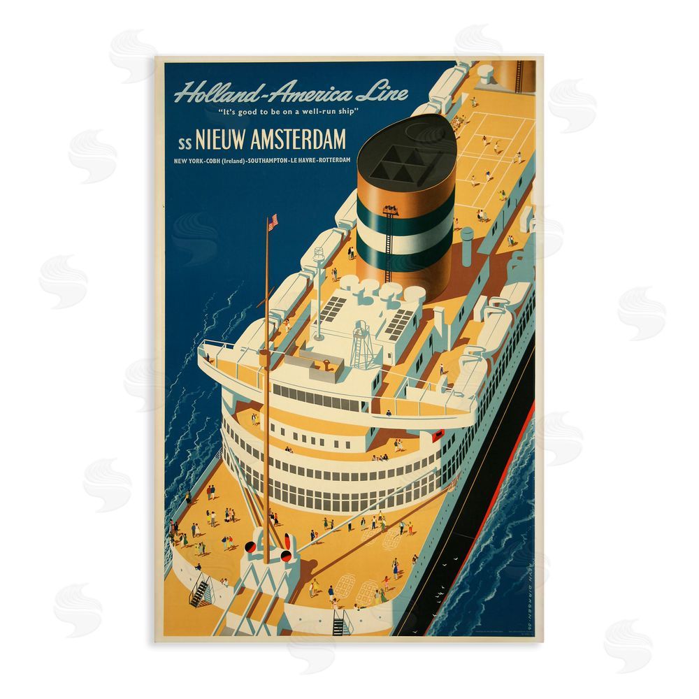 Vintage Posters Nieuw Amsterdam Cruise Ship Stretched Canvas Wall Art Print
