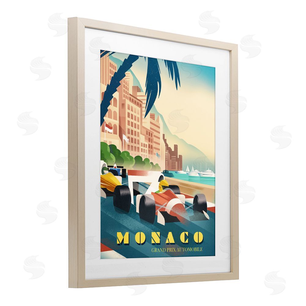 Martin Wickstrom Monaco Grand Prix Racing Brown Framed Print Under Glass Wall Art