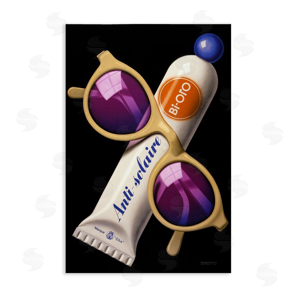 Print Collection Sunblock & Sunglasses Stretched Canvas Wall Art Print