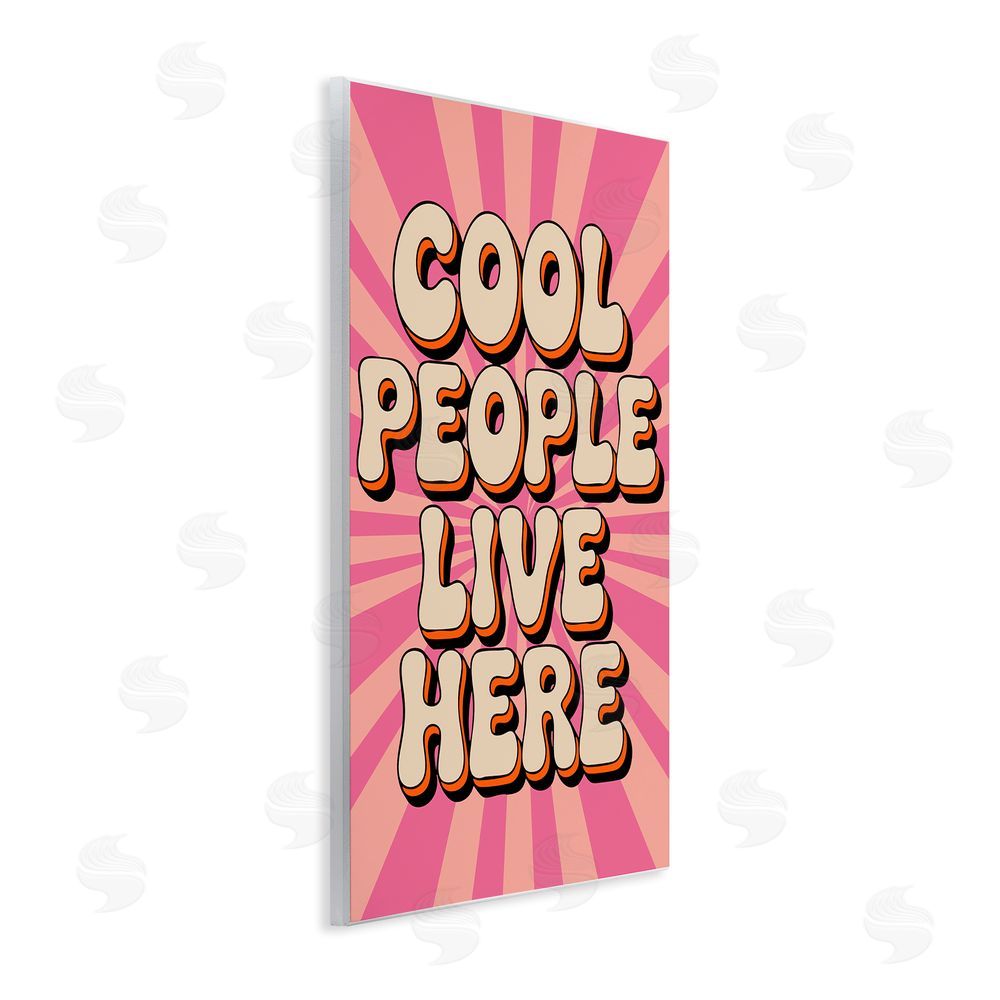 Andreas Magnusson Groovy Cool People Live Here Wooden Wall Plaque Art Print