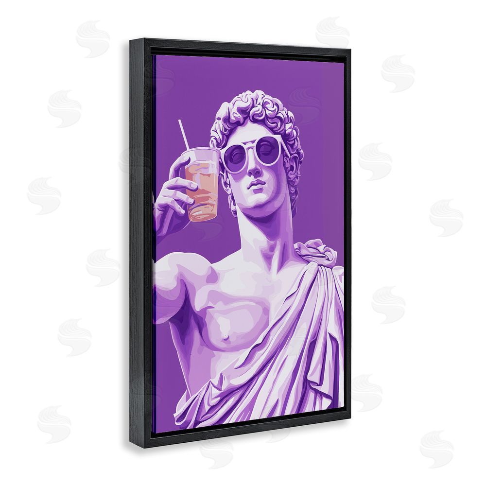 Andreas Magnusson Greek Statue Cheers Black Floating Frame Canvas Wall Art