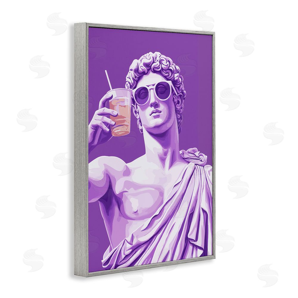 Andreas Magnusson Greek Statue Cheers Gray Framed Giclee Wall Art Print