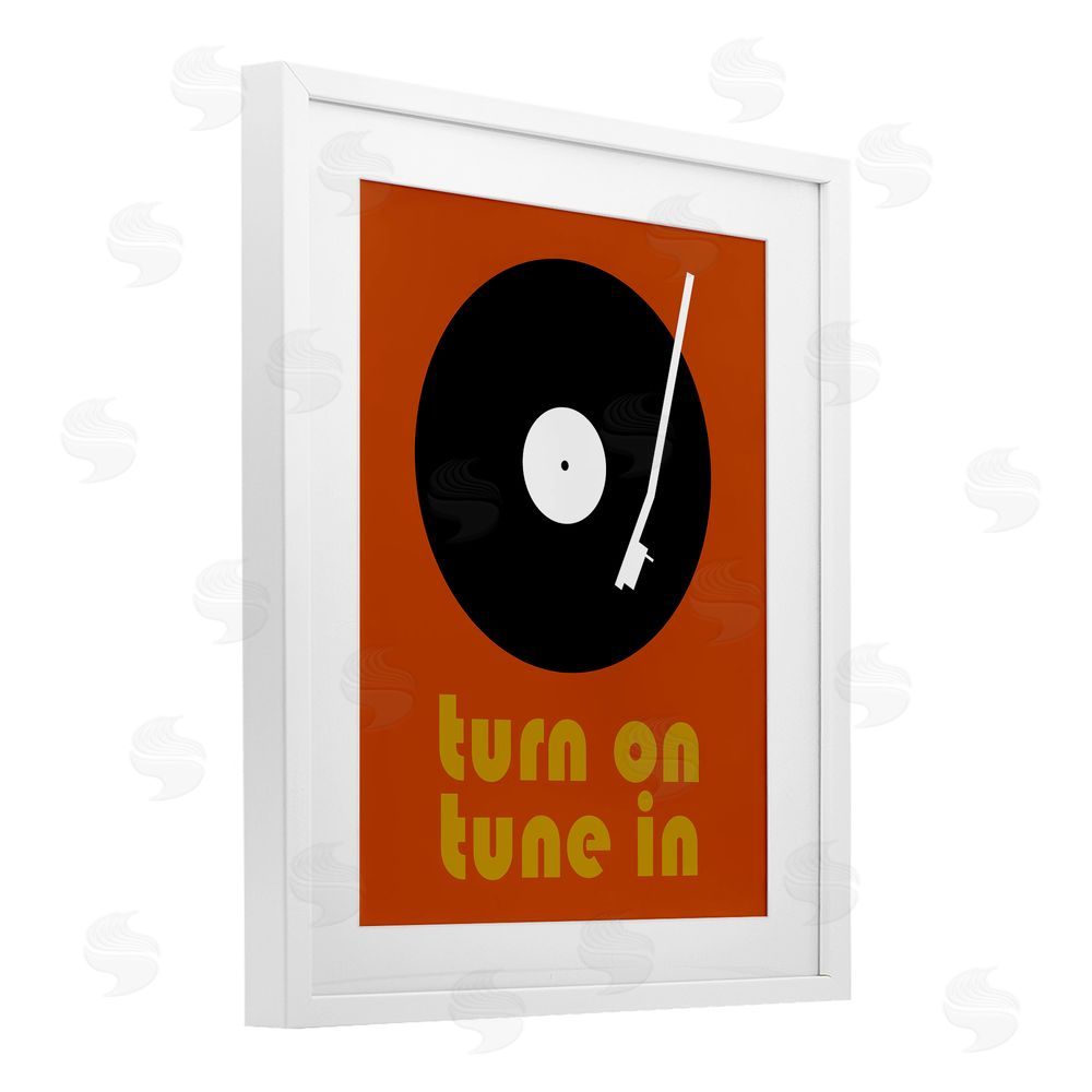 Tom Quartermaine Turn On Tune In White Framed Print Under Glass Wall Art