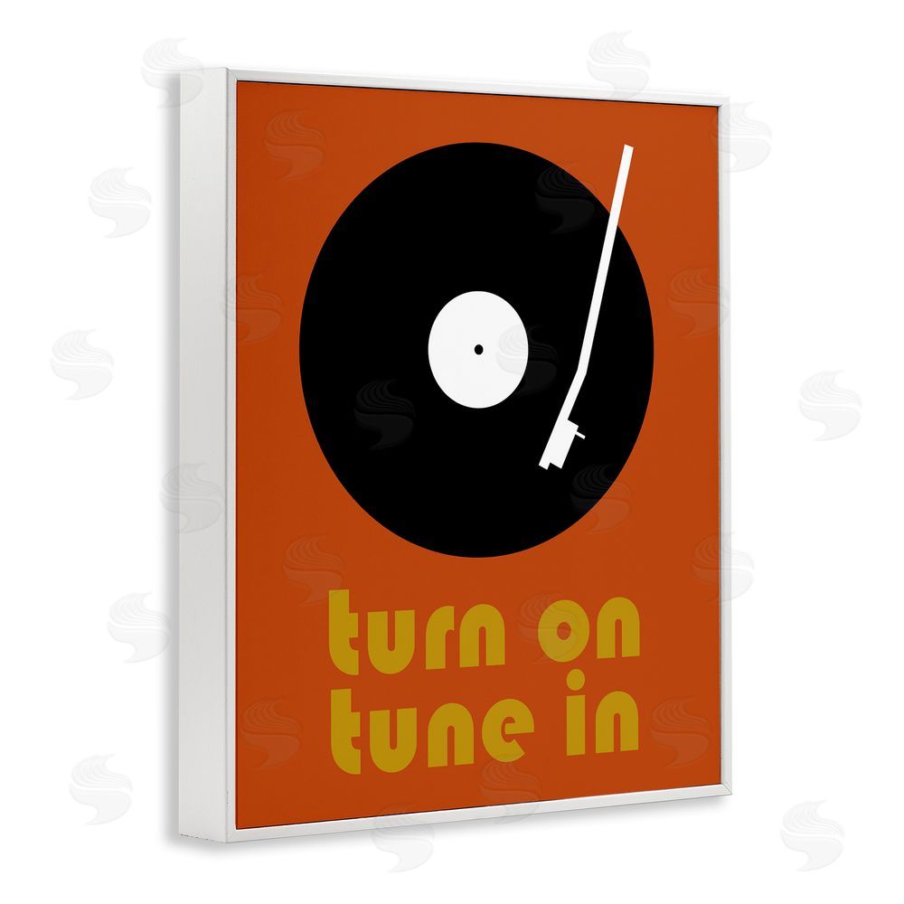 Tom Quartermaine Turn On Tune In White Framed Giclee Wall Art Print