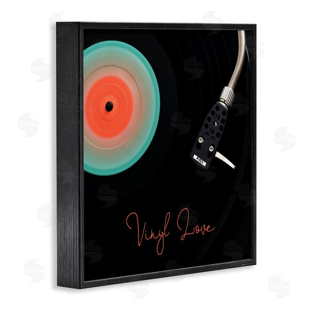 Tom Quartermaine Spinning Record Vinyl Love Black Framed Giclee Wall Art Print