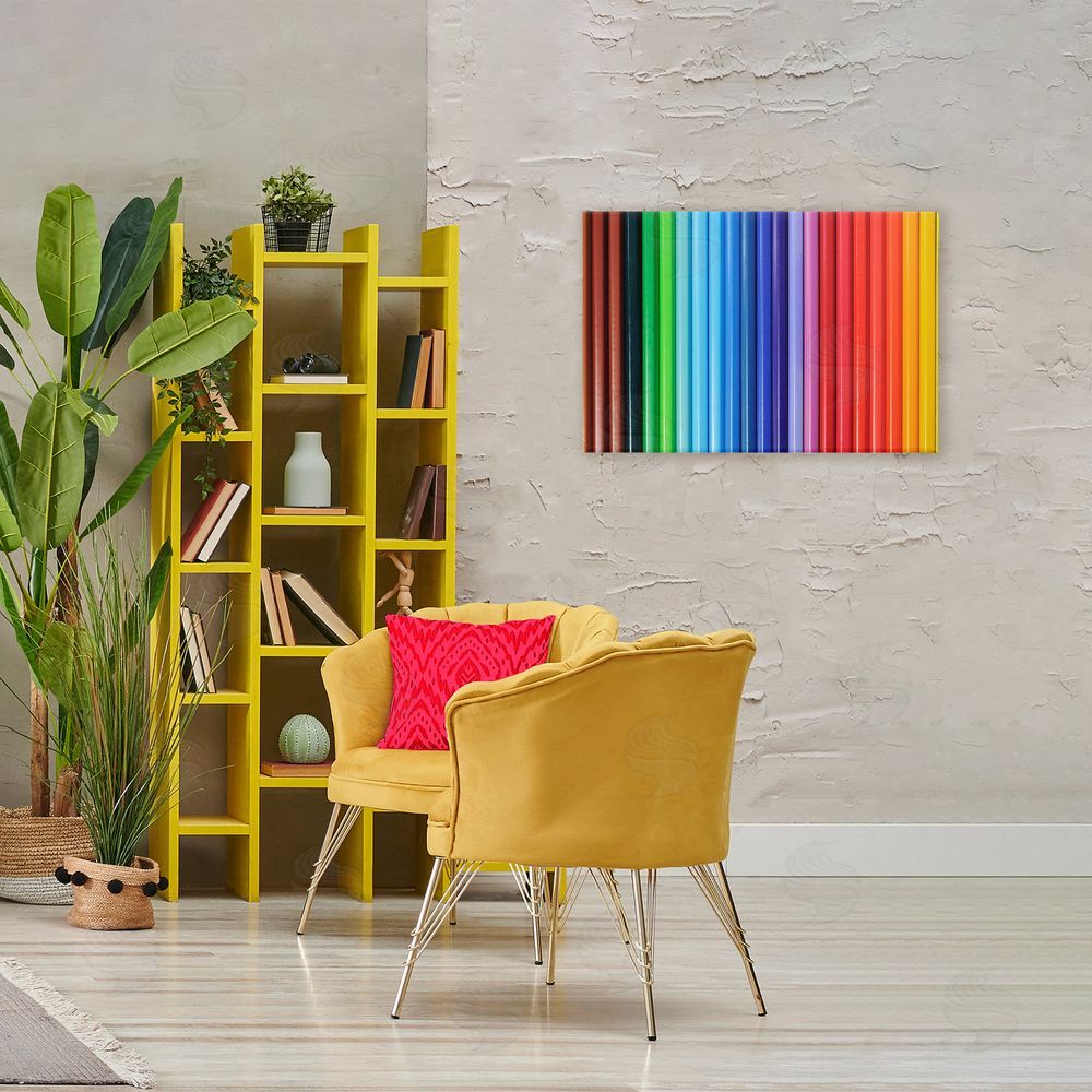 Tom Quartermaine Colored Pencil Lineup Stretched Canvas Wall Art in Room