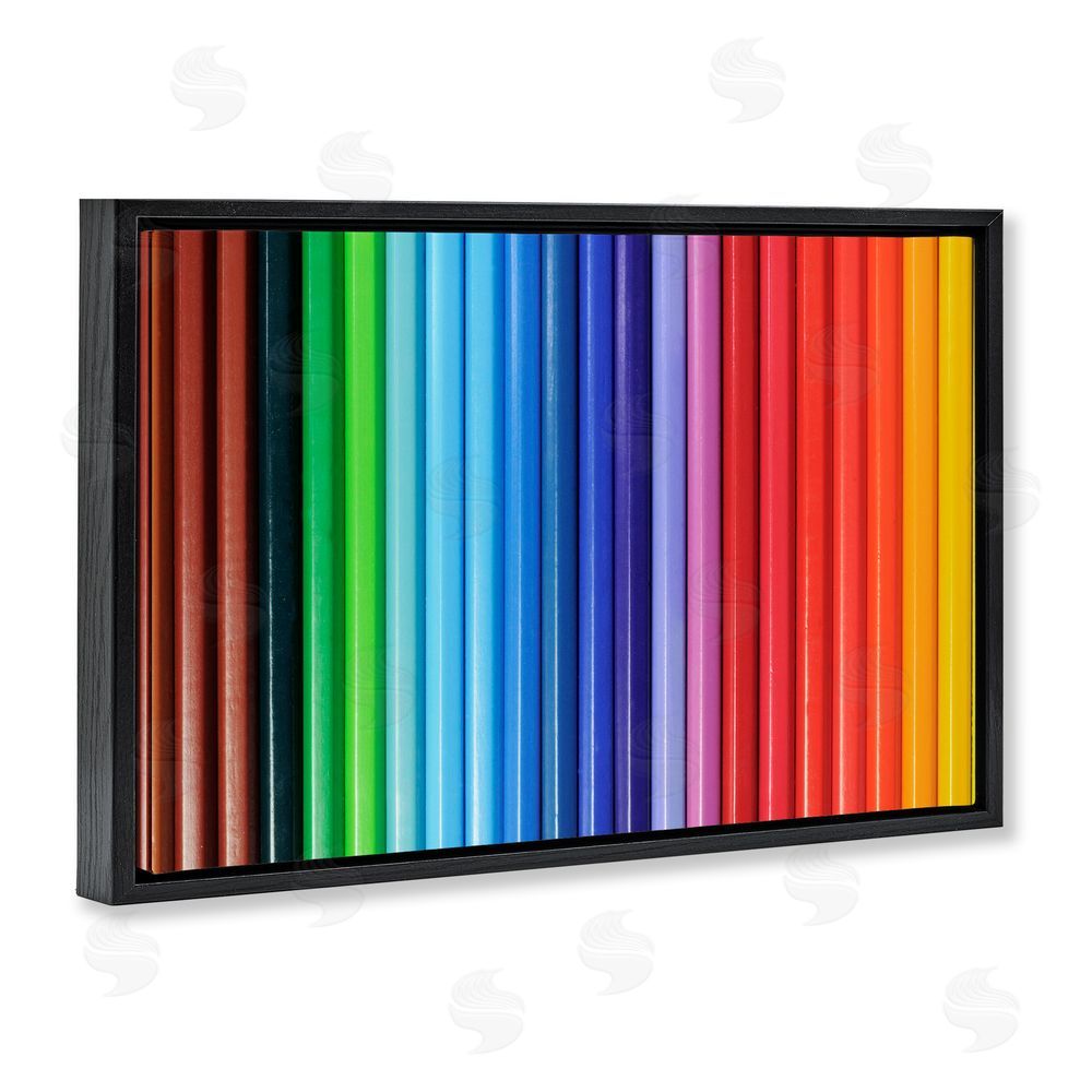 Tom Quartermaine Colored Pencil Lineup Black Floating Frame Canvas Wall Art Print