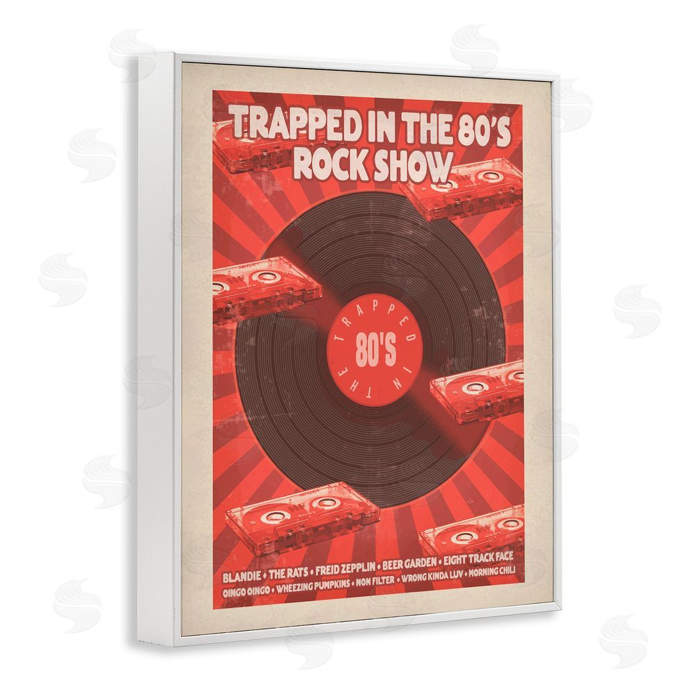 Old Red Truck Trapped in 80s Rock Show White Framed Giclee Wall Art Print