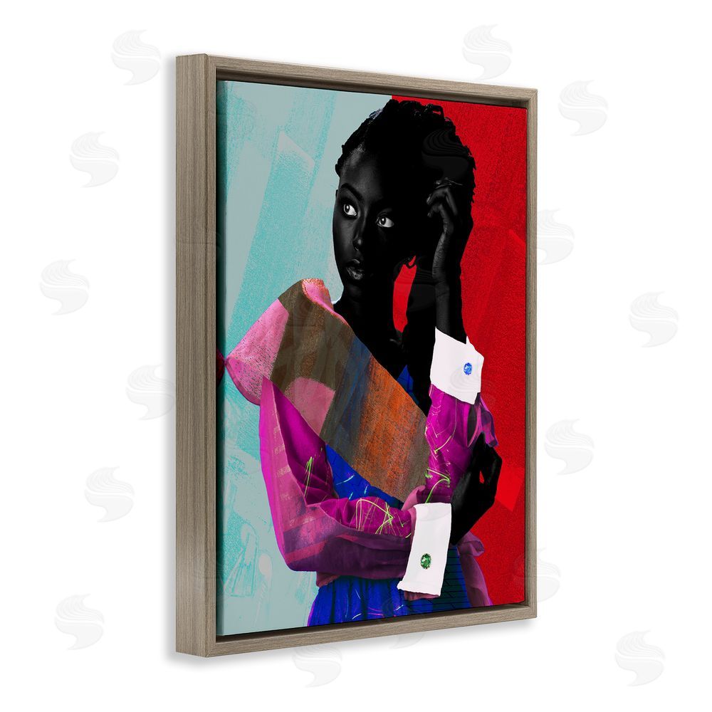 NUMA Art New York Fashion Style Brown Floating Frame Canvas Wall Art Print