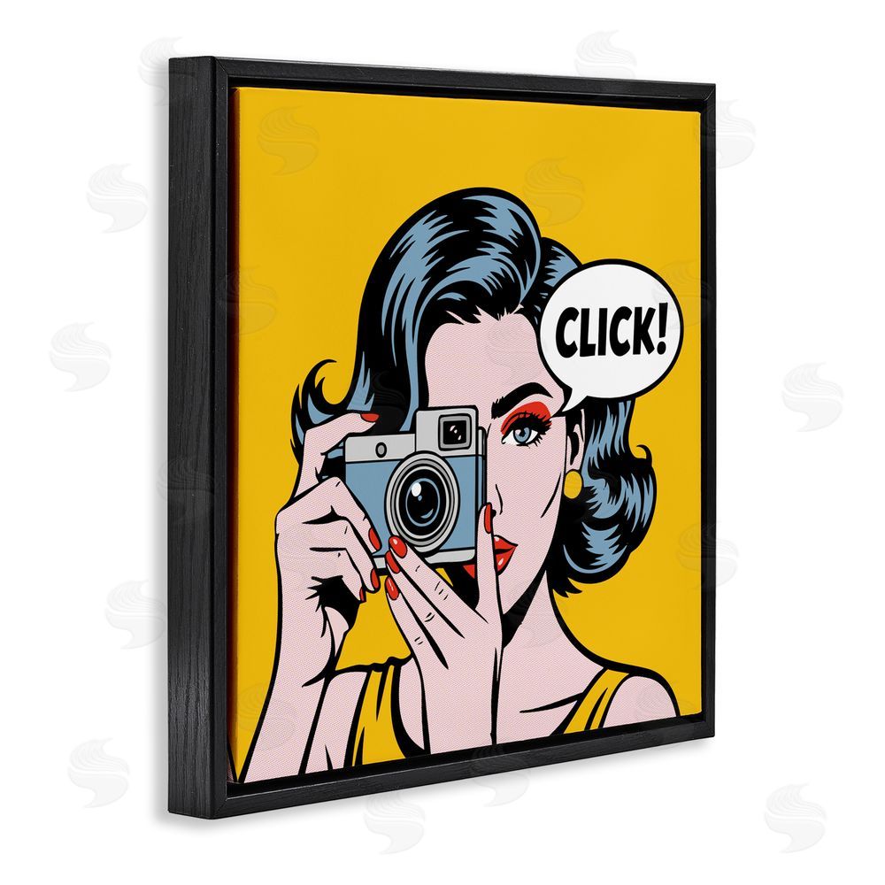 Andreas Magnusson Click Retro Photographer Black Floating Frame Canvas Wall Art Print