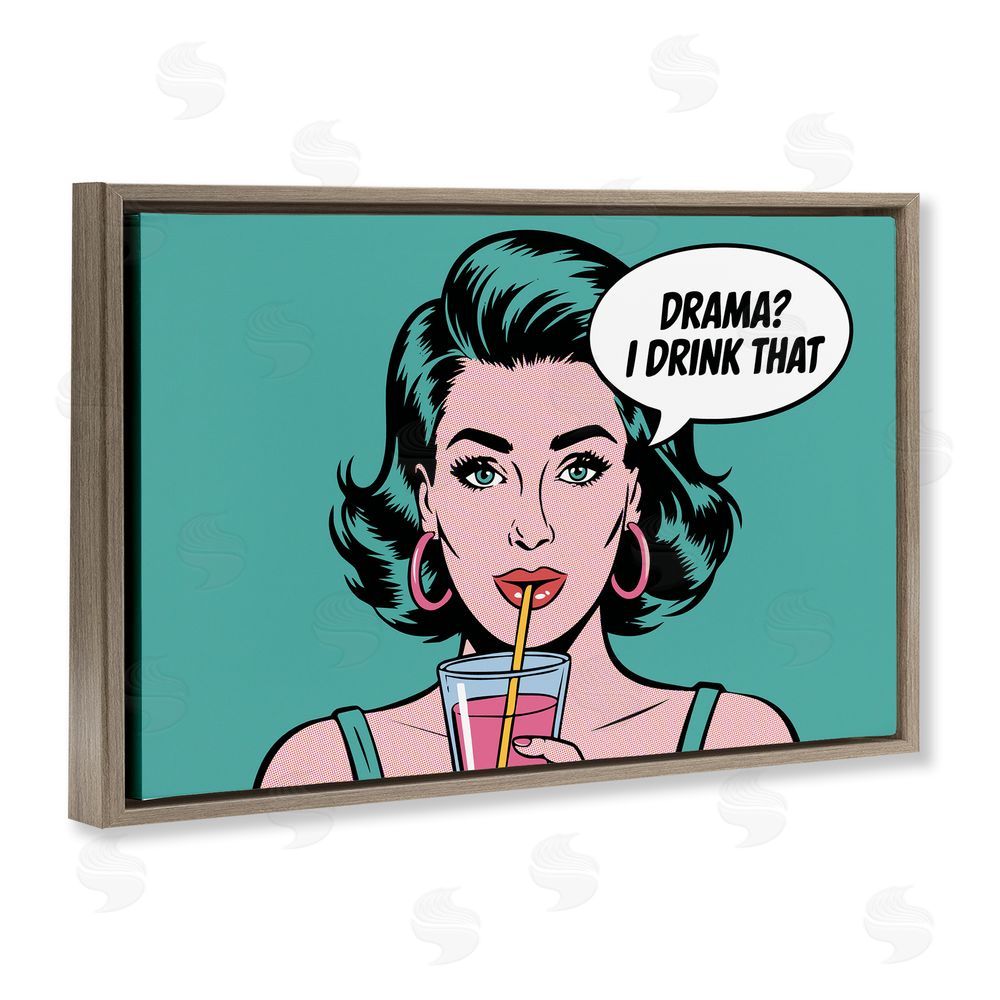 Andreas Magnusson Drama I Drink That Brown Floating Frame Canvas Wall Art