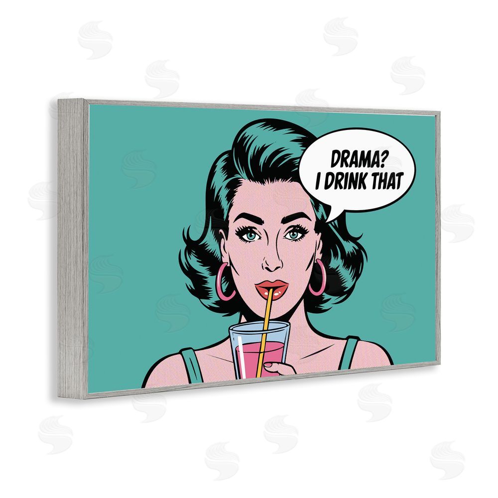 Andreas Magnusson Drama I Drink That Gray Framed Giclee Wall Art Print