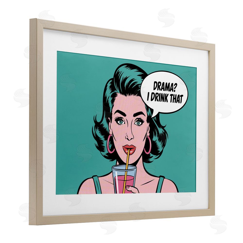 Andreas Magnusson Drama I Drink That Brown Framed Print Under Glass with Mat Wall Art