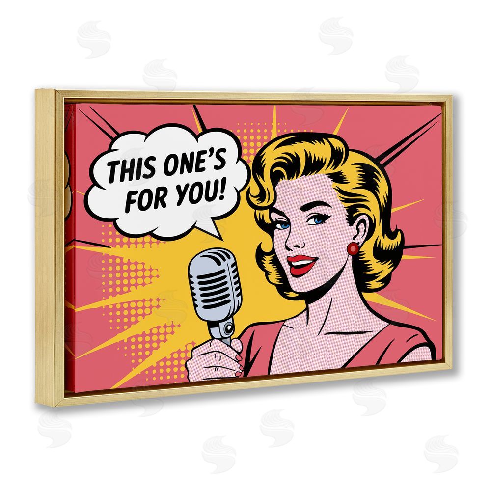 Andreas Magnusson This One's For You Gold Floating Frame Canvas Wall Art Print