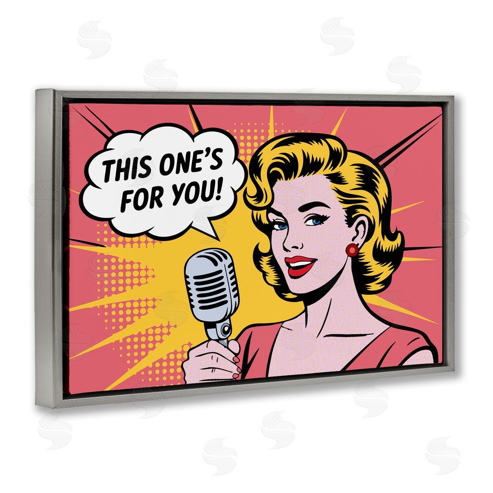 Andreas Magnusson This One's For You Gray Floating Frame Canvas Wall Art Print