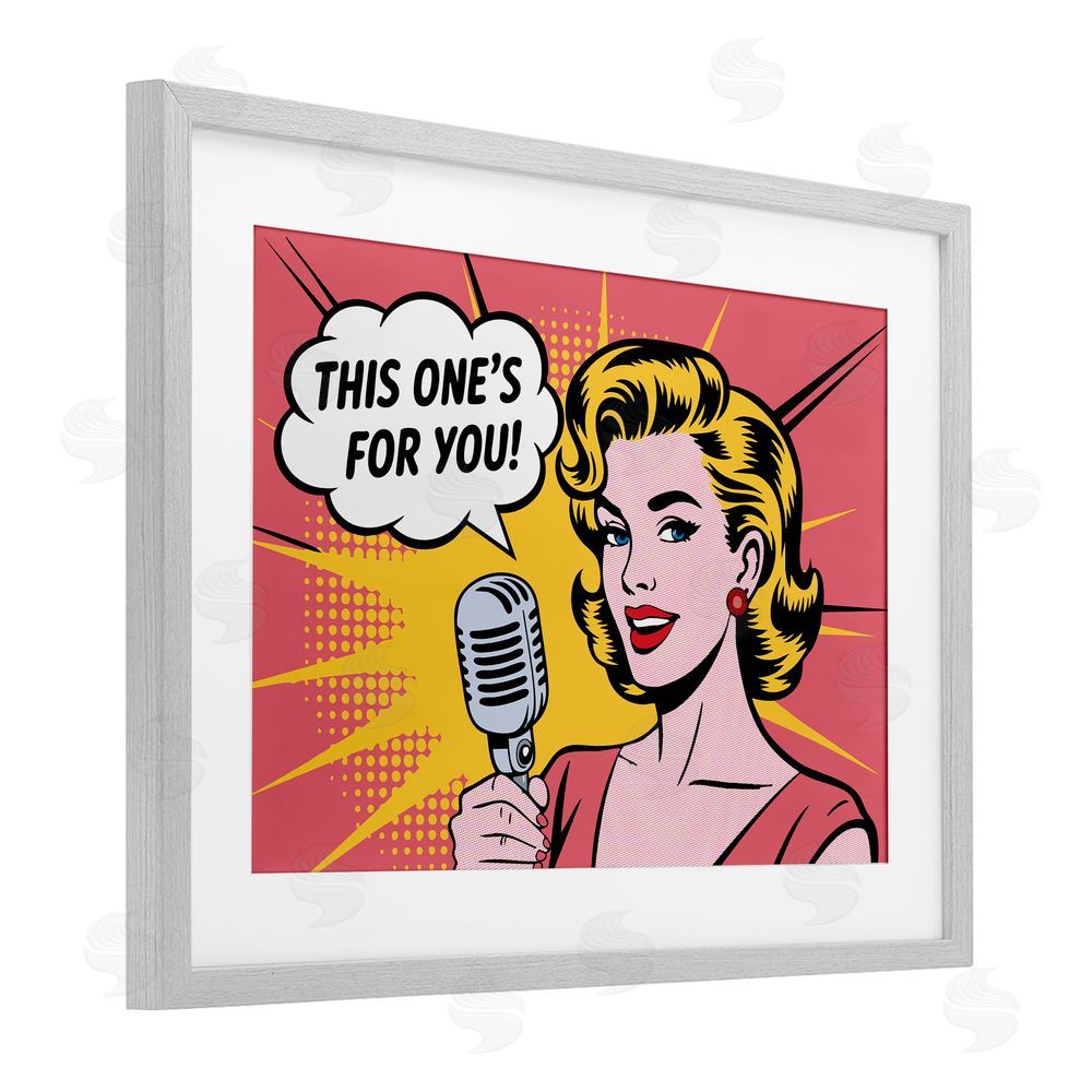 Andreas Magnusson This One's For You Gray Framed Print Under Glass Wall Art
