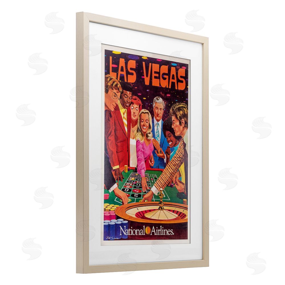 Vintage Posters Vintage Las Vegas Casino Brown Framed Print Under Glass Wall Art