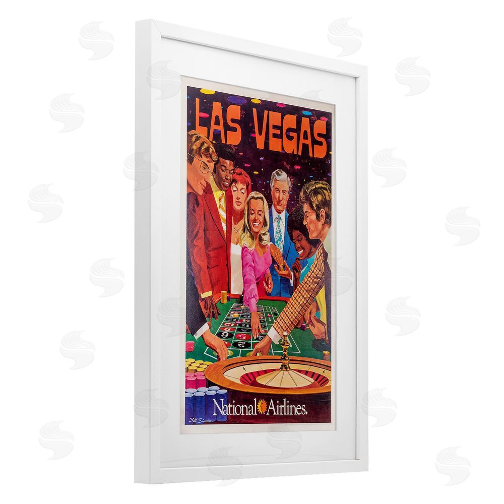 Vintage Posters Vintage Las Vegas Casino White Framed Print Under Glass Wall Art