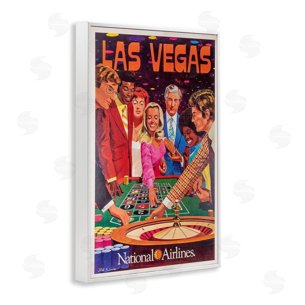 Vintage Posters Vintage Las Vegas Casino White Framed Giclee Wall Art Print