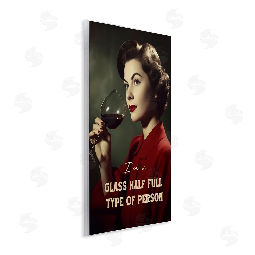 Andreas Magnusson Glass Half Full Person Wooden Wall Plaque Art Print