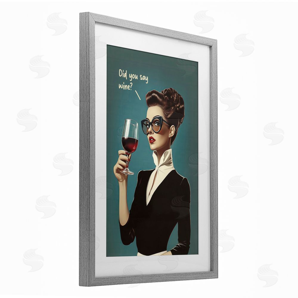 Andreas Magnusson Did You Say Wine Gray Framed Print Under Glass Wall Art