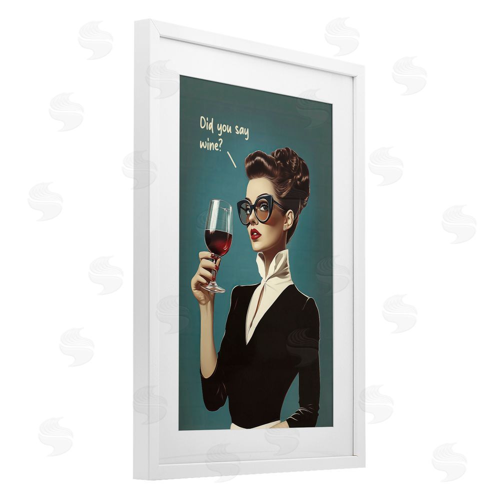 Andreas Magnusson Did You Say Wine White Framed Print Under Glass Wall Art