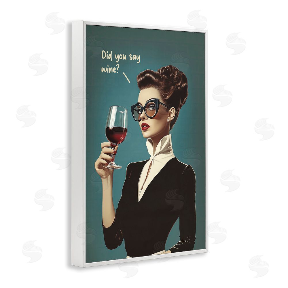 Andreas Magnusson Did You Say Wine White Framed Giclee Wall Art Print
