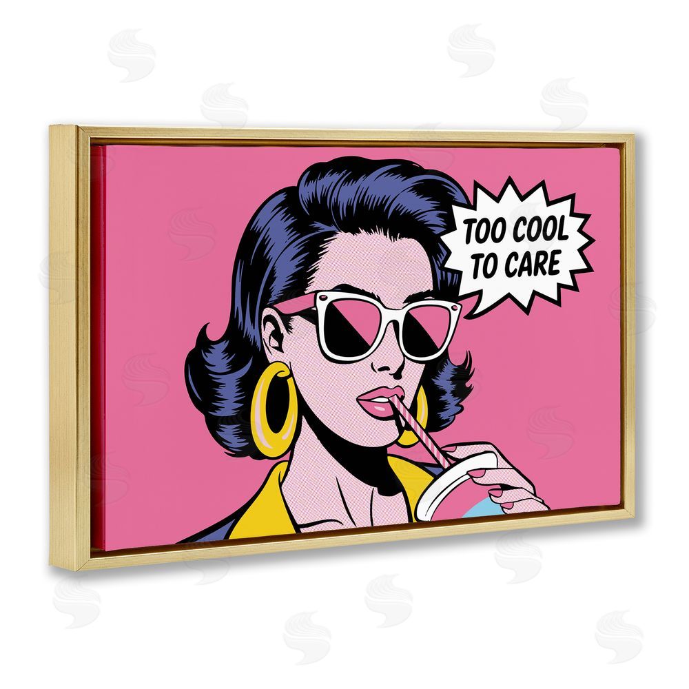 Andreas Magnusson Too Cool To Care Iconic Gold Floating Frame Canvas Wall Art Print