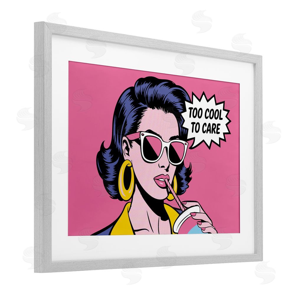 Andreas Magnusson Too Cool To Care Iconic Gray Framed Print Under Glass Wall Art