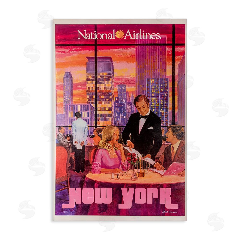 Vintage Posters Vintage New York Dining Stretched Canvas Wall Art Print