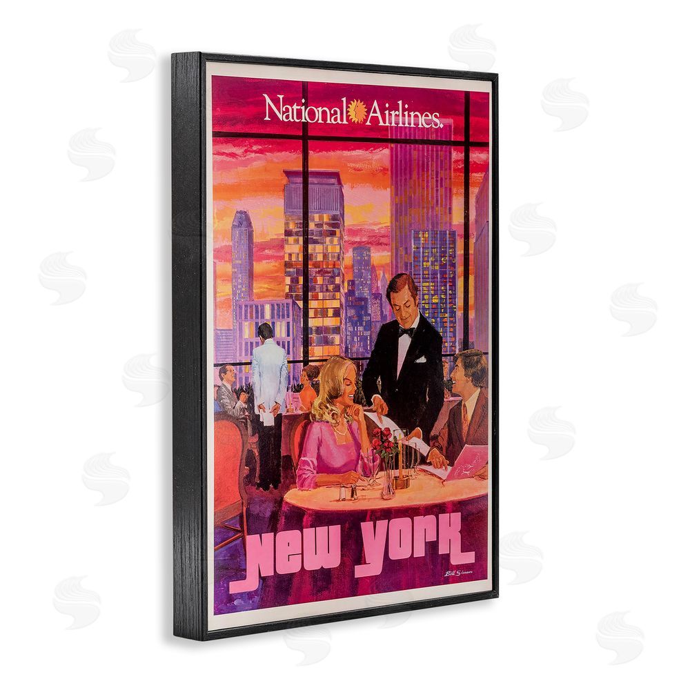 Vintage Posters Vintage New York Dining Black Framed Giclee Wall Art Print