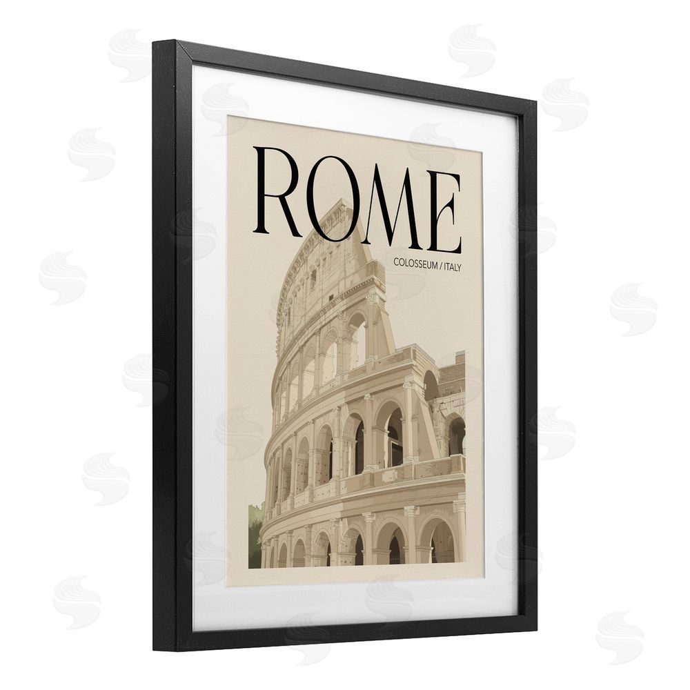 Andreas Magnusson Vintage Rome Colosseum Black Framed Print Under Glass Wall Art