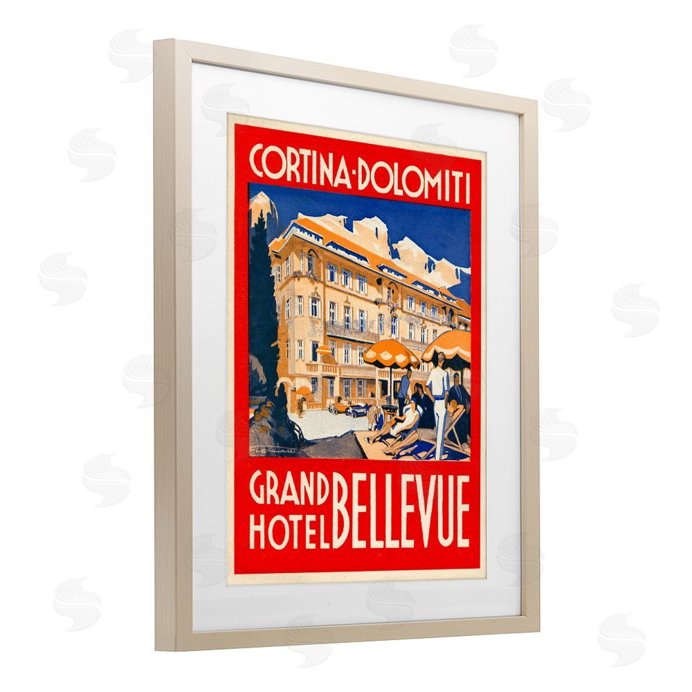 Print Collection Grand Hotel Bellevue Vintage Brown Framed Print Under Glass Wall Art