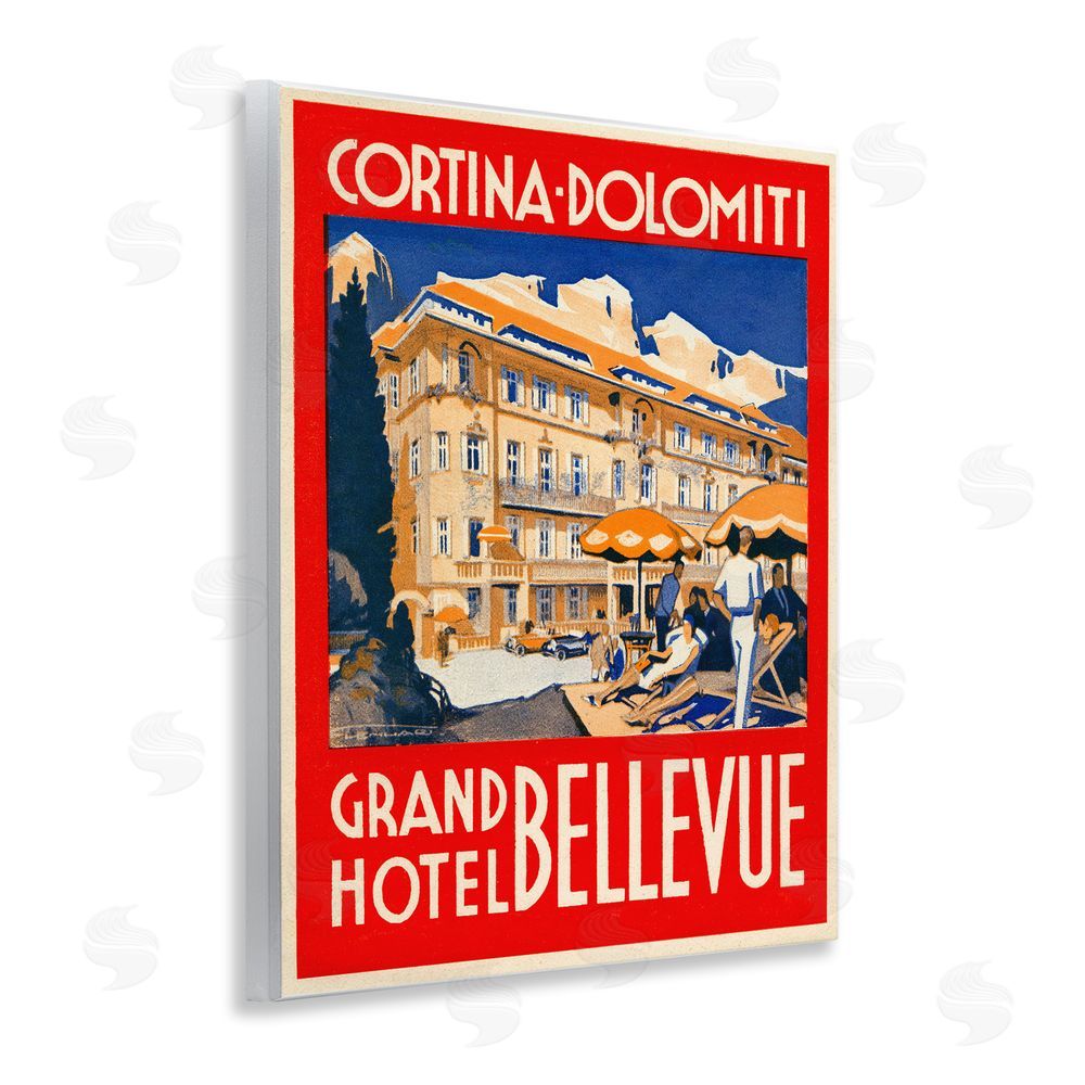 Print Collection Grand Hotel Bellevue Vintage Wooden Wall Plaque Art Print