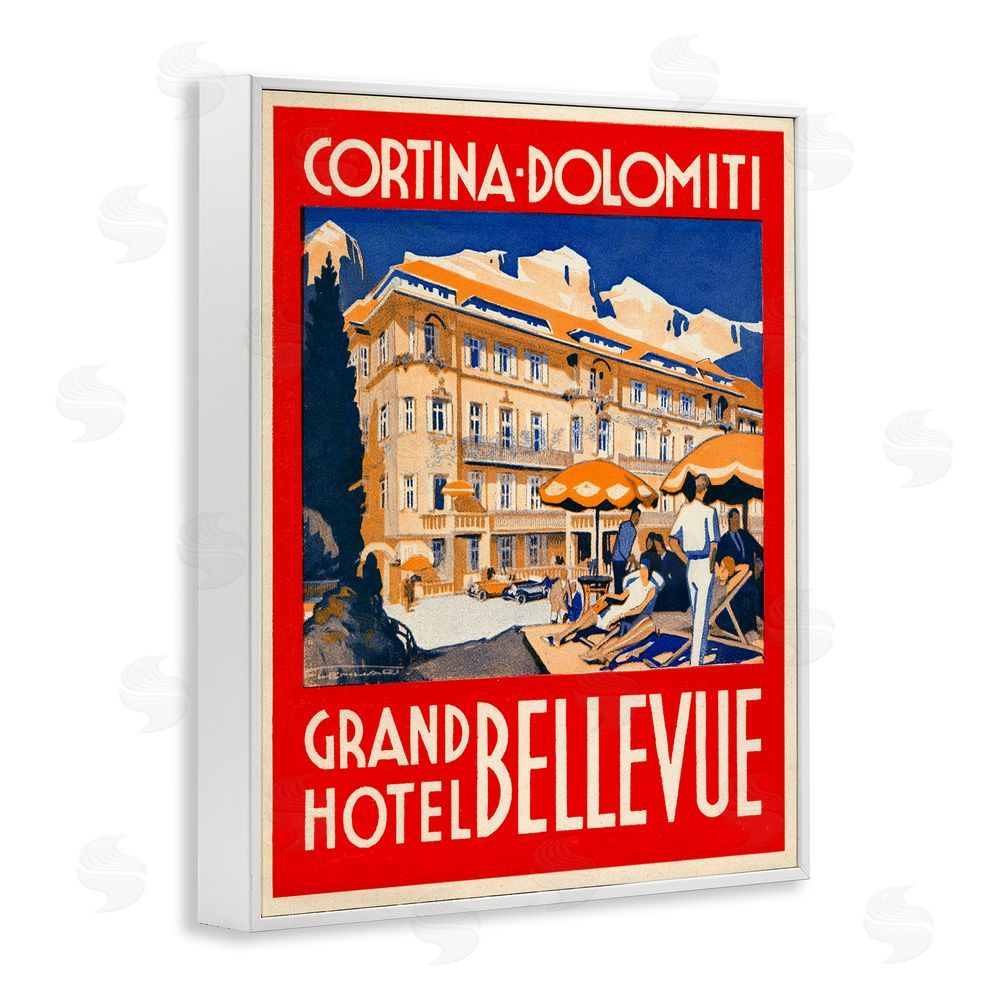 Print Collection Grand Hotel Bellevue Vintage White Framed Giclee Wall Art Print