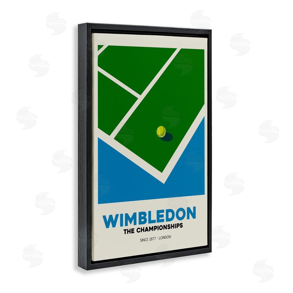 Andreas Magnusson Wimbledon Tennis Court Black Floating Frame Canvas Wall Art Print