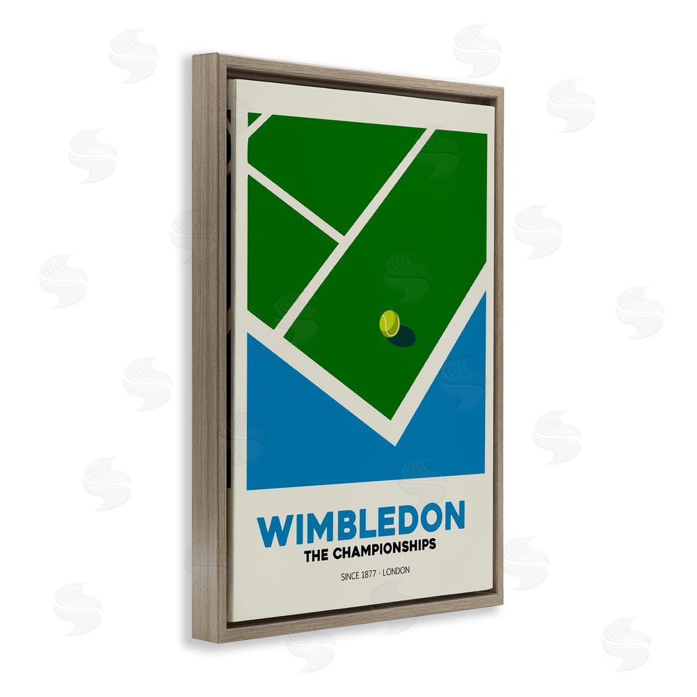 Andreas Magnusson Wimbledon Tennis Court Brown Floating Frame Canvas Wall Art Print